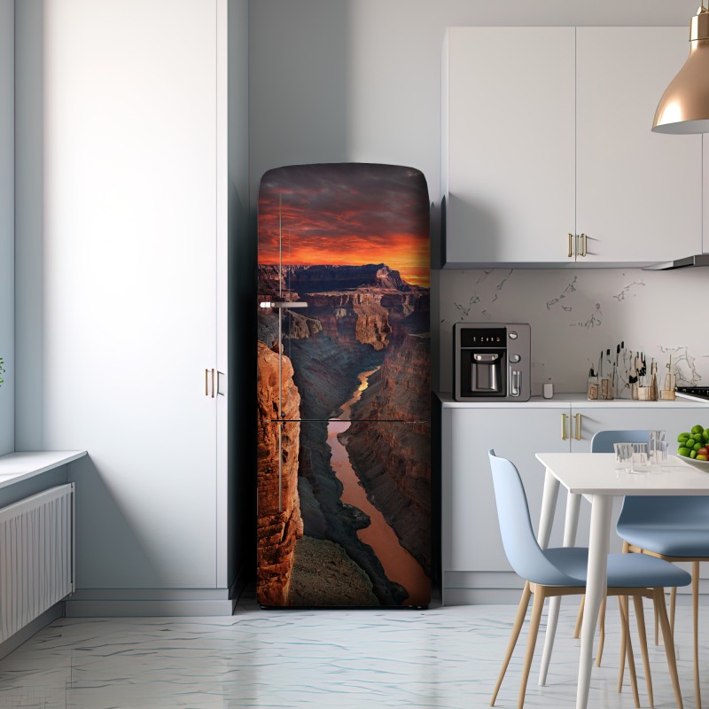 Naklejka na lodówkę Wielki Kanion panorama zachodu słońca – Wallissimo® Naklejka na lodówkę Wielki Kanion panorama zachodu słońca – Wallissimo®