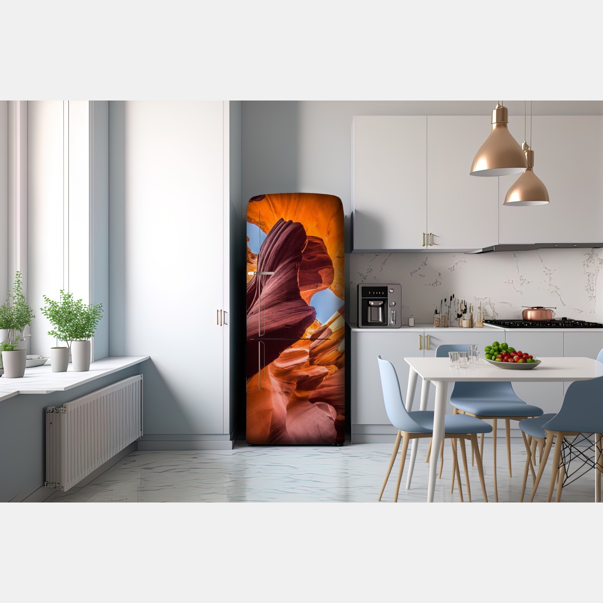 Naklejka na lodówkę słoneczny wąwóz z formacjami skalnymi – Wallissimo® Naklejka na lodówkę słoneczny wąwóz z formacjami skalnymi – Wallissimo®