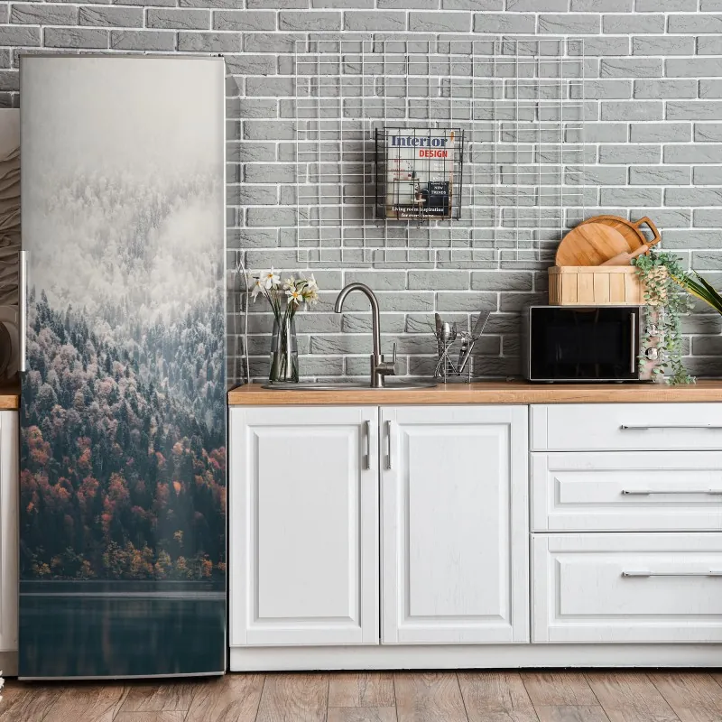 Naklejka na lodówkę złote tropikalne liście – Wallissimo®