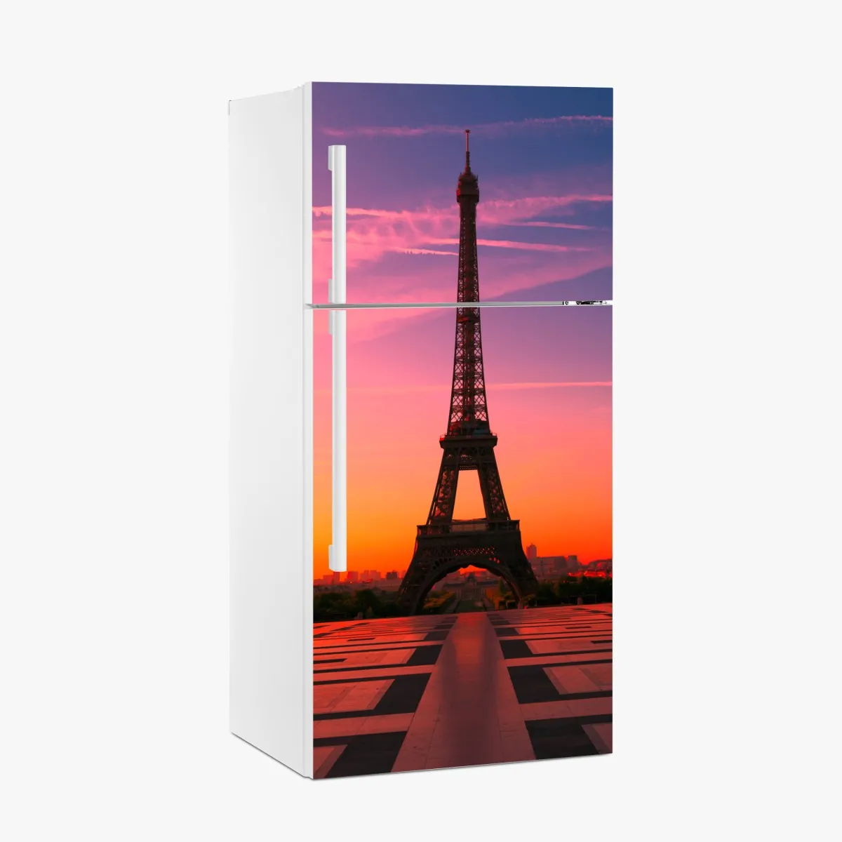 Naklejka na lodówkę świt nad Wieżą Eiffla – Wallissimo® Naklejka na lodówkę świt nad Wieżą Eiffla – Wallissimo®