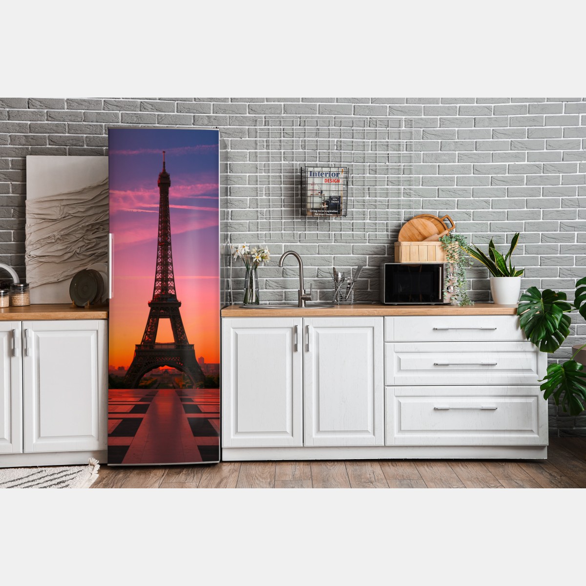 Naklejka na lodówkę świt nad Wieżą Eiffla – Wallissimo® Naklejka na lodówkę świt nad Wieżą Eiffla – Wallissimo®