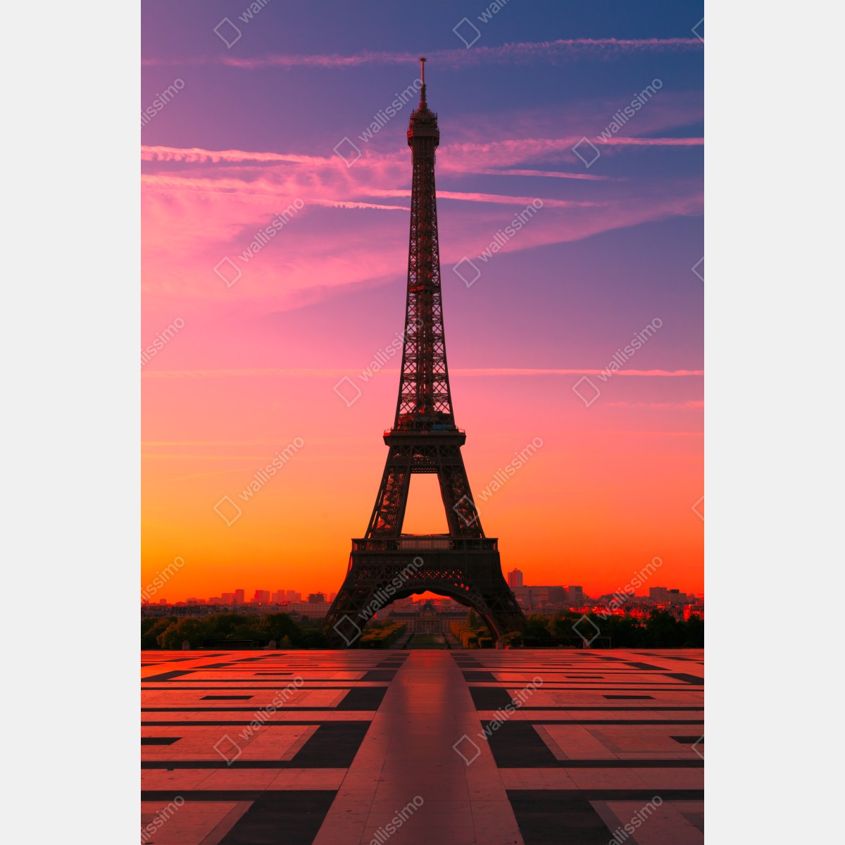 Naklejka na lodówkę świt nad Wieżą Eiffla – Wallissimo® Naklejka na lodówkę świt nad Wieżą Eiffla – Wallissimo®
