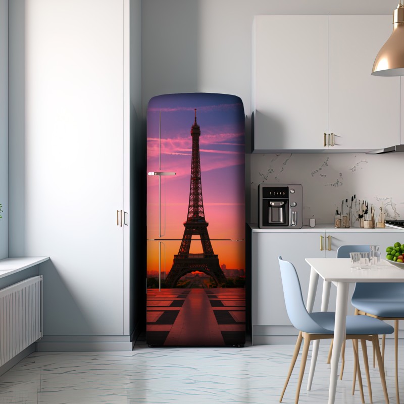 Naklejka na lodówkę świt nad Wieżą Eiffla – Wallissimo® Naklejka na lodówkę świt nad Wieżą Eiffla – Wallissimo®