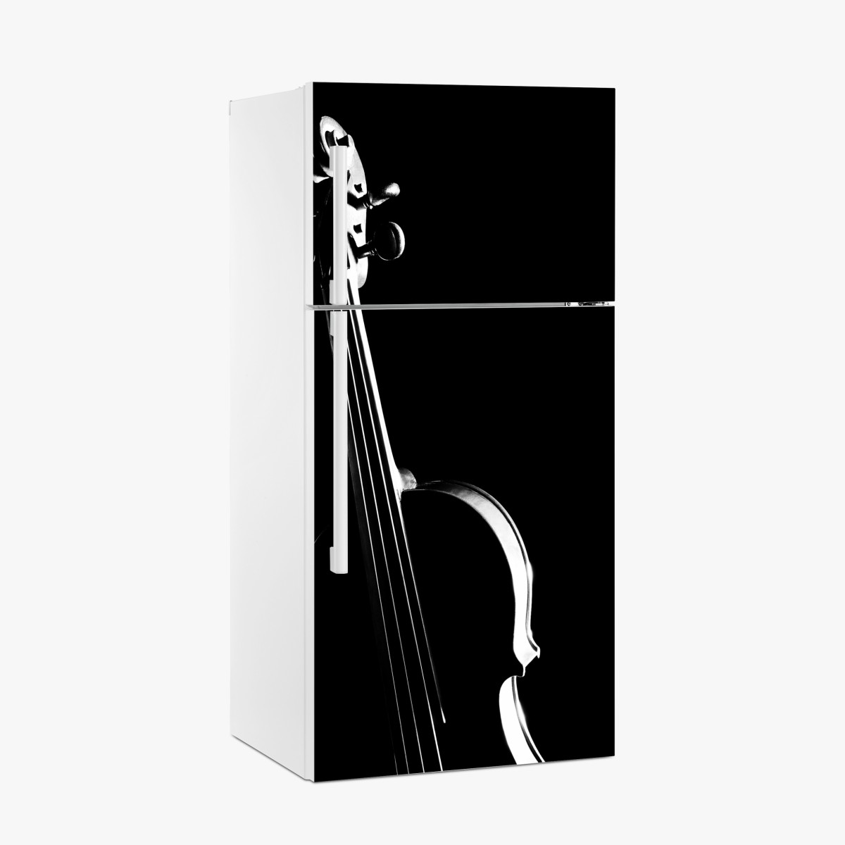 Fridge sticker elegant violin silhouette on black – Wallissimo®