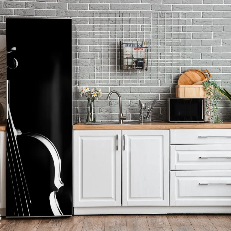 Naklejka na lodówkę jasny wzór z cytrynami i kwiatami – Wallissimo®