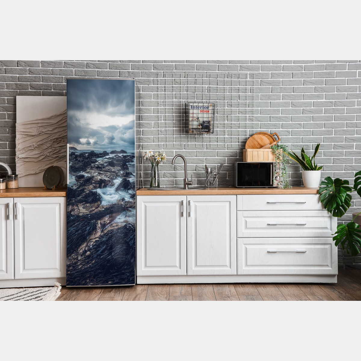 Naklejka na lodówkę nastrojowe skaliste wybrzeże o zmierzchu – Wallissimo® Naklejka na lodówkę nastrojowe skaliste wybrzeże o zmierzchu – Wallissimo®