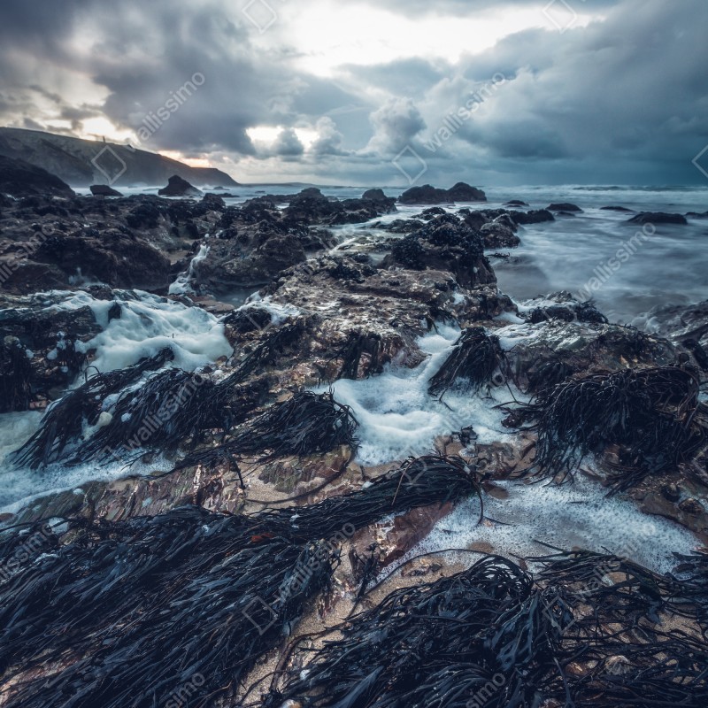 Naklejka na lodówkę nastrojowe skaliste wybrzeże o zmierzchu – Wallissimo® Naklejka na lodówkę nastrojowe skaliste wybrzeże o zmierzchu – Wallissimo®