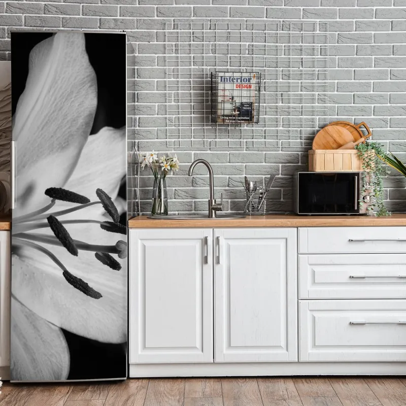 Naklejka na lodówkę nieskończona ściana czerwonych róż – Wallissimo®