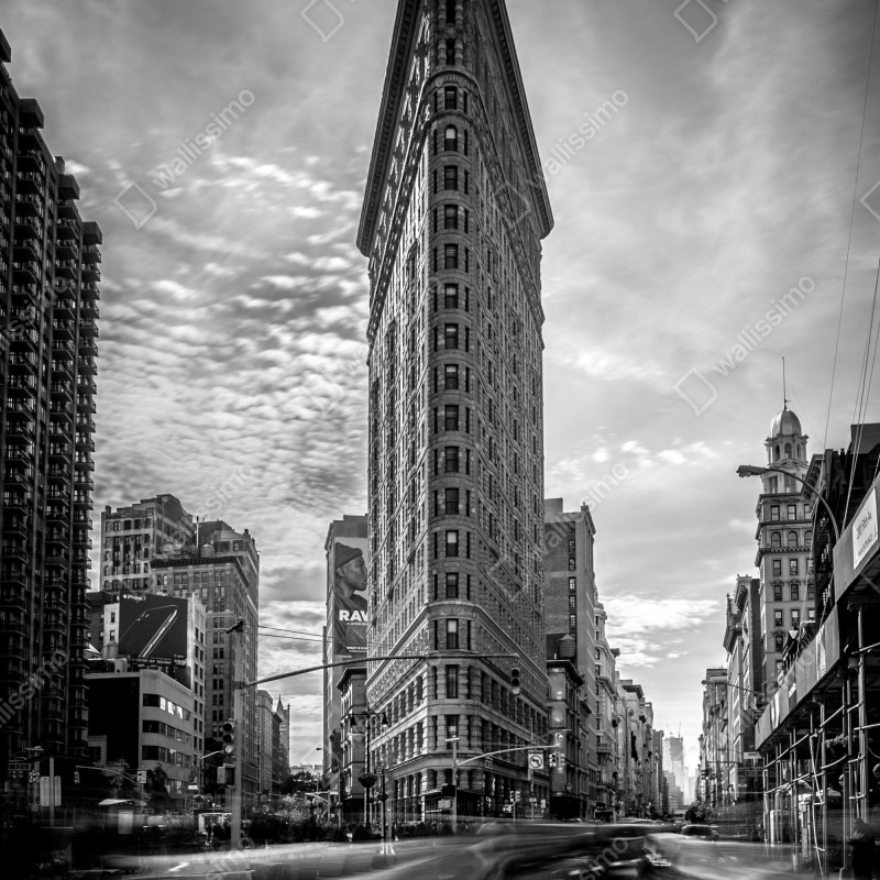 Naklejka na lodówkę Flatiron, Nowy Jork — architektura w monochromie – Wallissimo® Naklejka na lodówkę Flatiron, Nowy Jork — architektura w monochromie – Wallissimo®