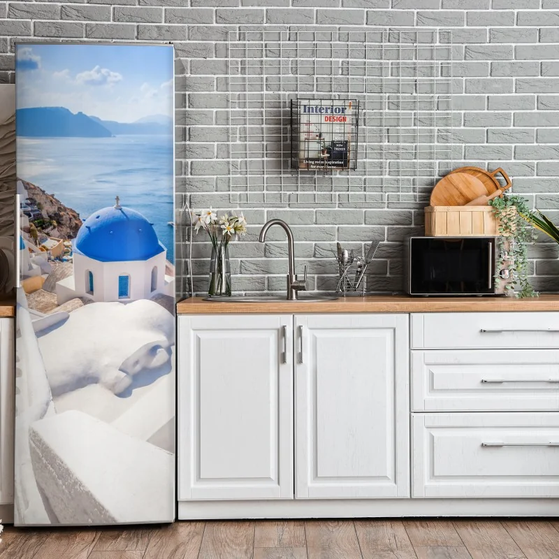 Naklejka na lodówkę złoty zachód słońca na plaży w Sopelanie – Wallissimo®