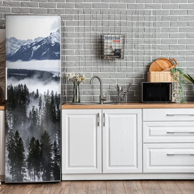 Naklejka na lodówkę tropikalny wzór strelicji – Wallissimo®