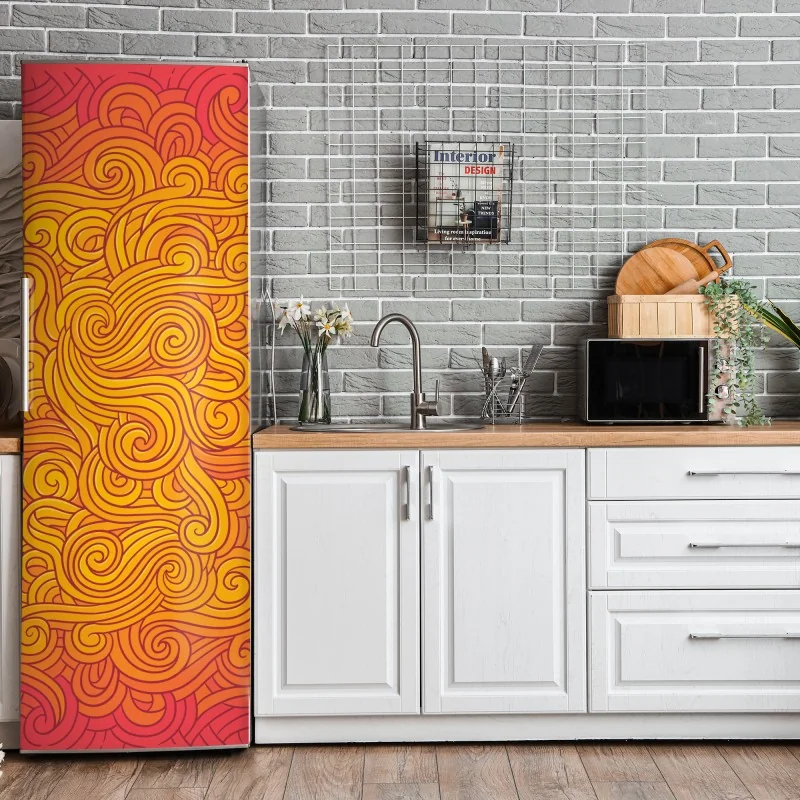 Naklejka na lodówkę eteryczna turkusowo-różowa marmurowa abstrakcja – Wallissimo®