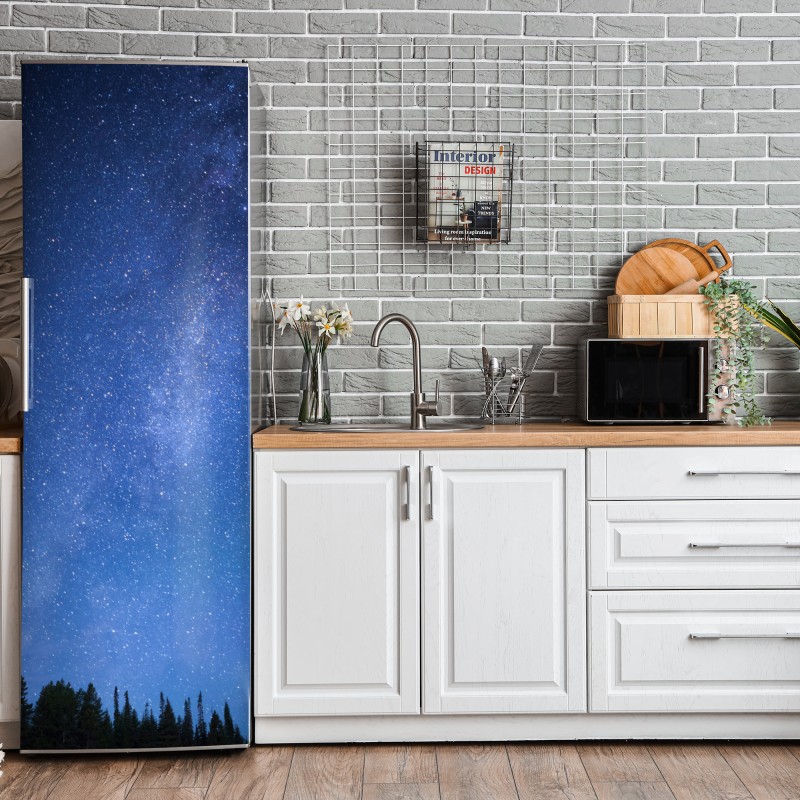 Naklejka na lodówkę beżowa tekstura kamienia travertynu – Wallissimo®