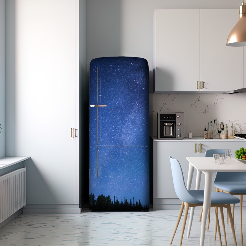 Naklejka na lodówkę gwiaździsta Droga Mleczna nad lasem – Wallissimo® Naklejka na lodówkę gwiaździsta Droga Mleczna nad lasem – Wallissimo®