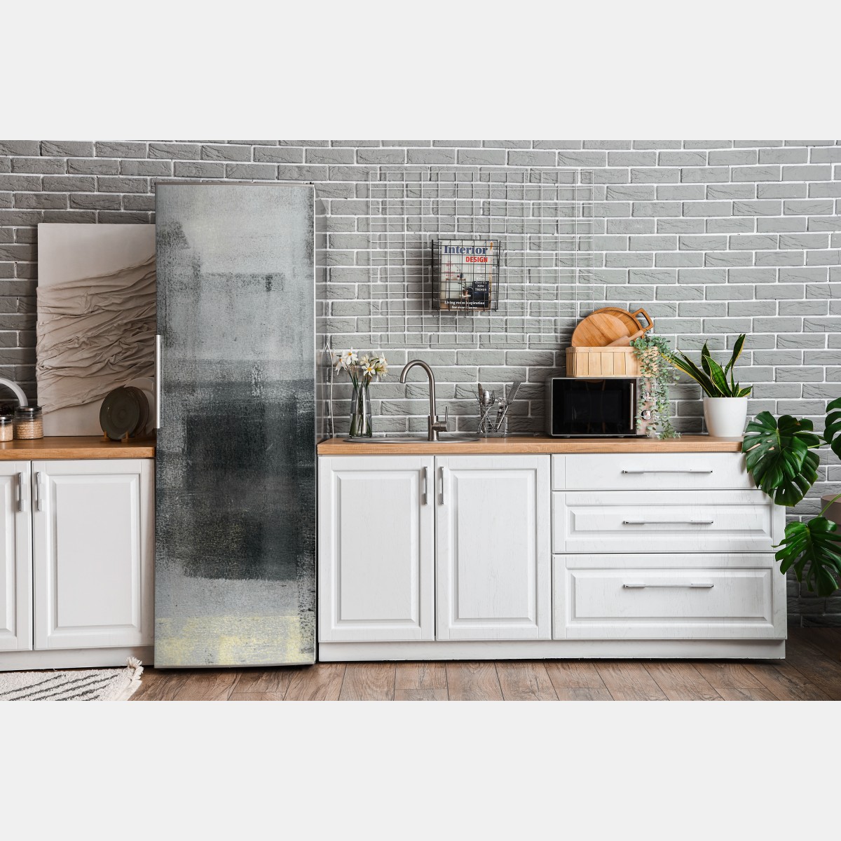 Naklejka na lodówkę subtelna monochromatyczna faktura – Wallissimo® Naklejka na lodówkę subtelna monochromatyczna faktura – Wallissimo®