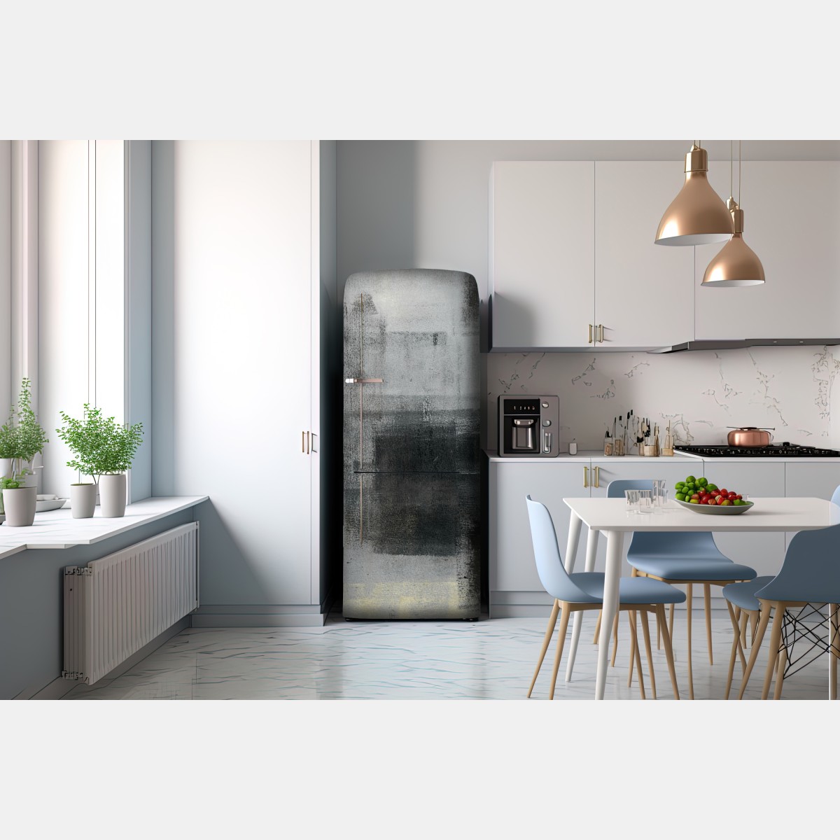 Naklejka na lodówkę subtelna monochromatyczna faktura – Wallissimo® Naklejka na lodówkę subtelna monochromatyczna faktura – Wallissimo®