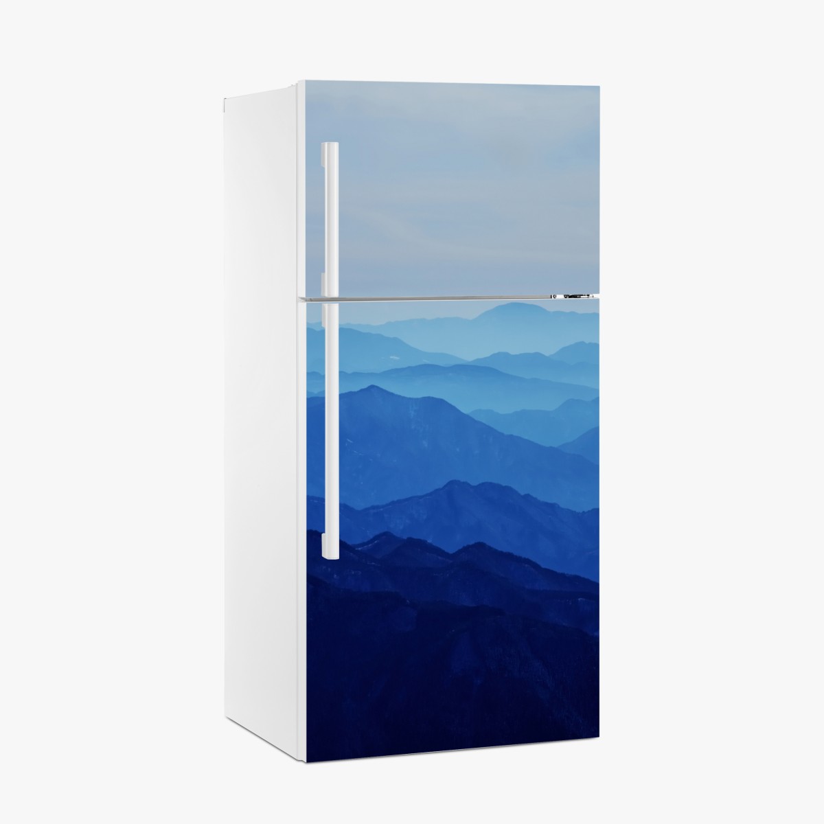 Fridge sticker misty blue mountain layers – Wallissimo®