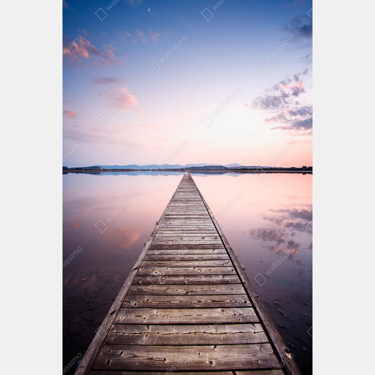 Naklejka na lodówkę pomost prowadzący w stronę horyzontu o zachodzie słońca – Wallissimo® Naklejka na lodówkę pomost prowadzący w stronę horyzontu o zachodzie słońca – Wallissimo®