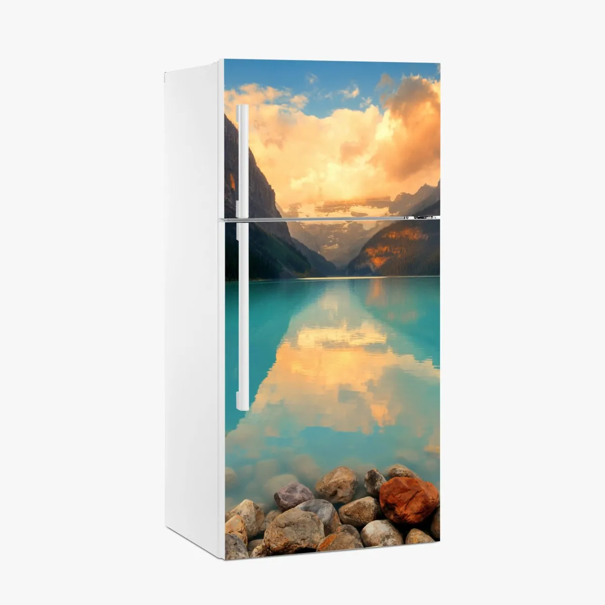 Naklejka na lodówkę wschód słońca nad Lake Louise, Banff – Wallissimo® Naklejka na lodówkę wschód słońca nad Lake Louise, Banff – Wallissimo®