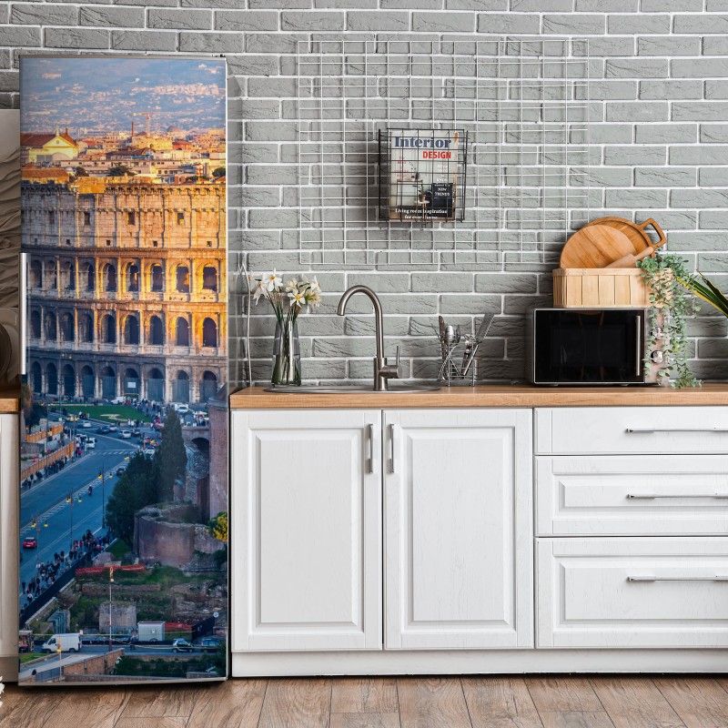 Naklejka na lodówkę delikatny różany wzór w pastelowych odcieniach – Wallissimo®