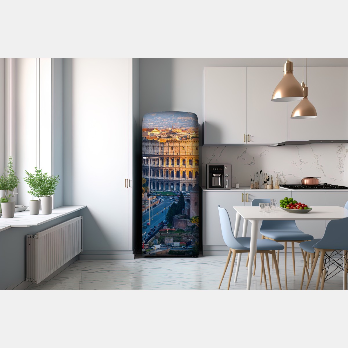 Naklejka na lodówkę złote koloseum o zachodzie słońca, Rzym – Wallissimo® Naklejka na lodówkę złote koloseum o zachodzie słońca, Rzym – Wallissimo®