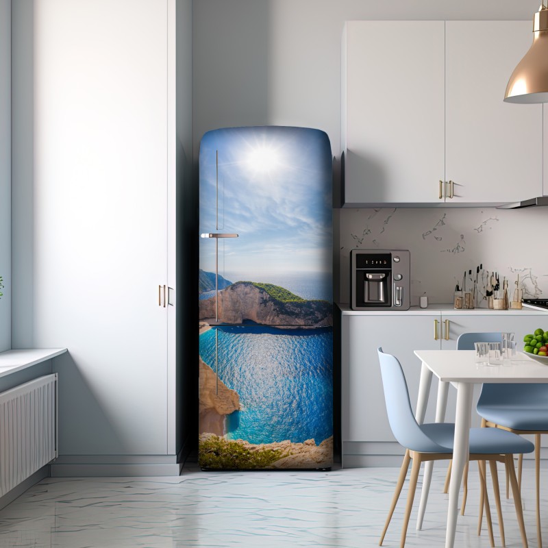 Naklejka na lodówkę słoneczne klify na plaży Navagio, Zakynthos – Wallissimo® Naklejka na lodówkę słoneczne klify na plaży Navagio, Zakynthos – Wallissimo®