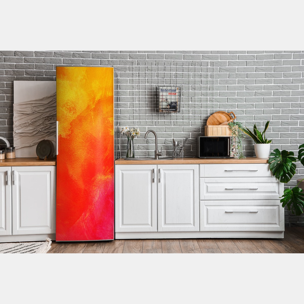 Naklejka na lodówkę żywy pomarańczowy gradient abstrakcyjny – Wallissimo® Naklejka na lodówkę żywy pomarańczowy gradient abstrakcyjny – Wallissimo®