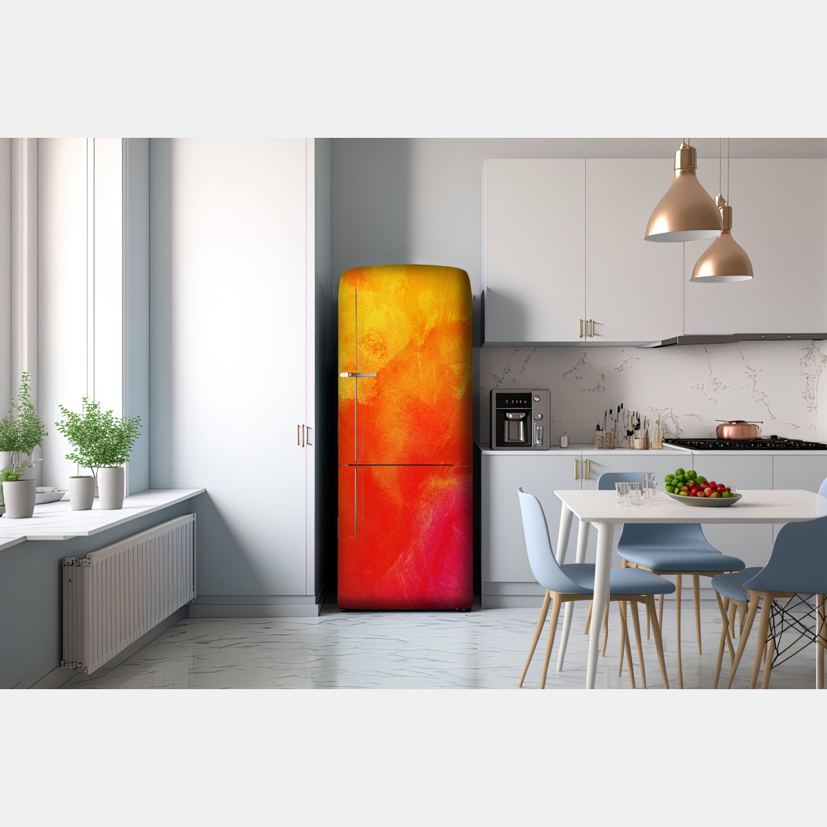 Naklejka na lodówkę żywy pomarańczowy gradient abstrakcyjny – Wallissimo® Naklejka na lodówkę żywy pomarańczowy gradient abstrakcyjny – Wallissimo®