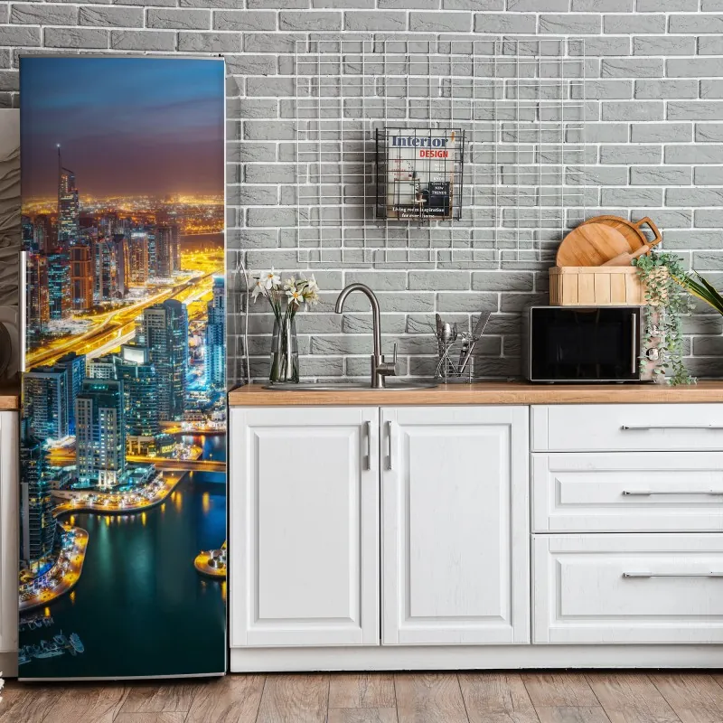 Naklejka na lodówkę nowoczesny geometryczny wzór architektoniczny – Wallissimo®