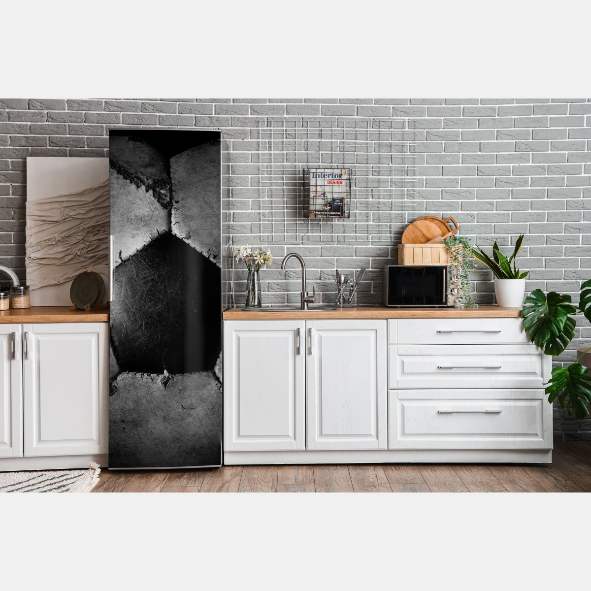 Naklejka na lodówkę zniszczona piłka nożna - zbliżenie – Wallissimo® Naklejka na lodówkę zniszczona piłka nożna - zbliżenie – Wallissimo®