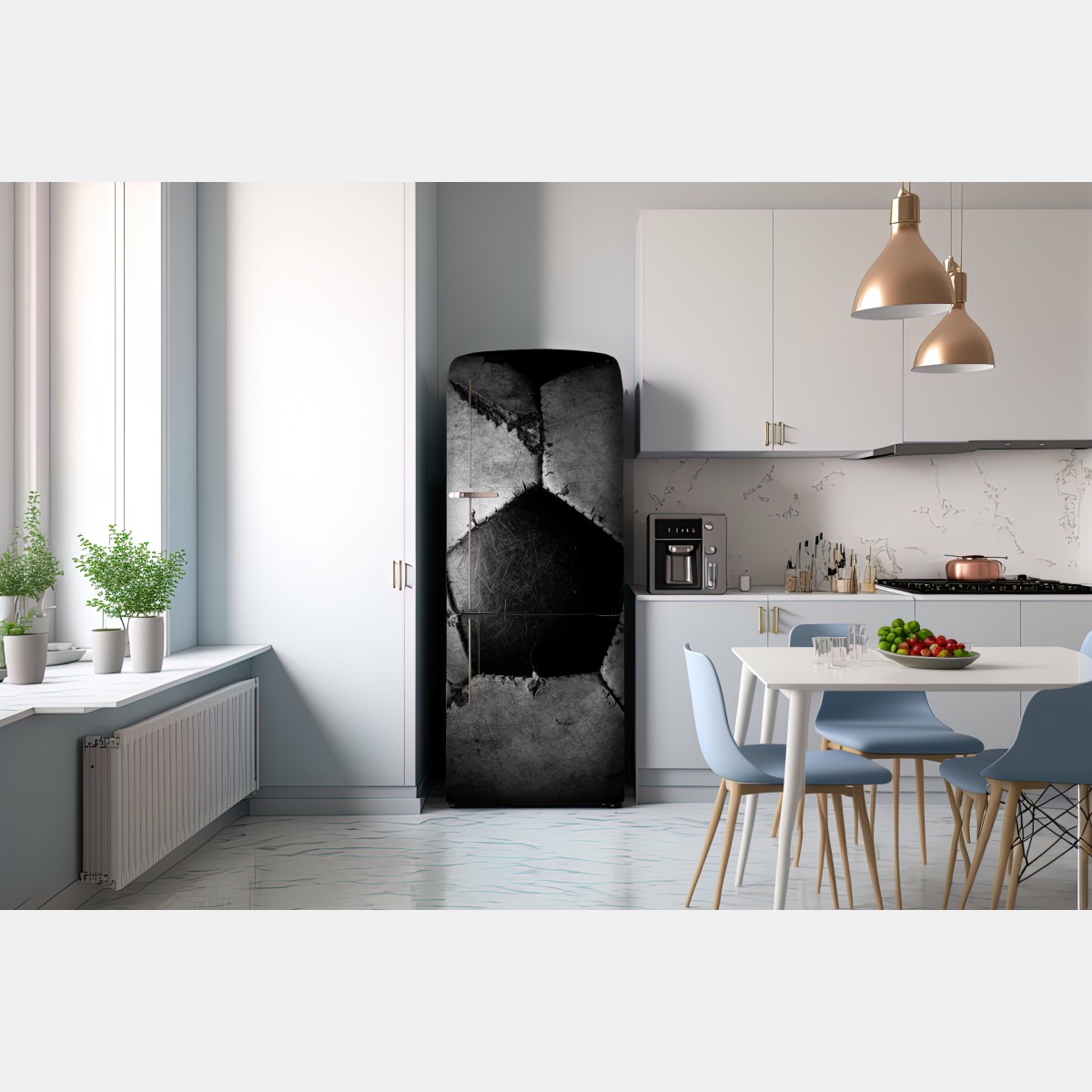 Naklejka na lodówkę zniszczona piłka nożna - zbliżenie – Wallissimo® Naklejka na lodówkę zniszczona piłka nożna - zbliżenie – Wallissimo®