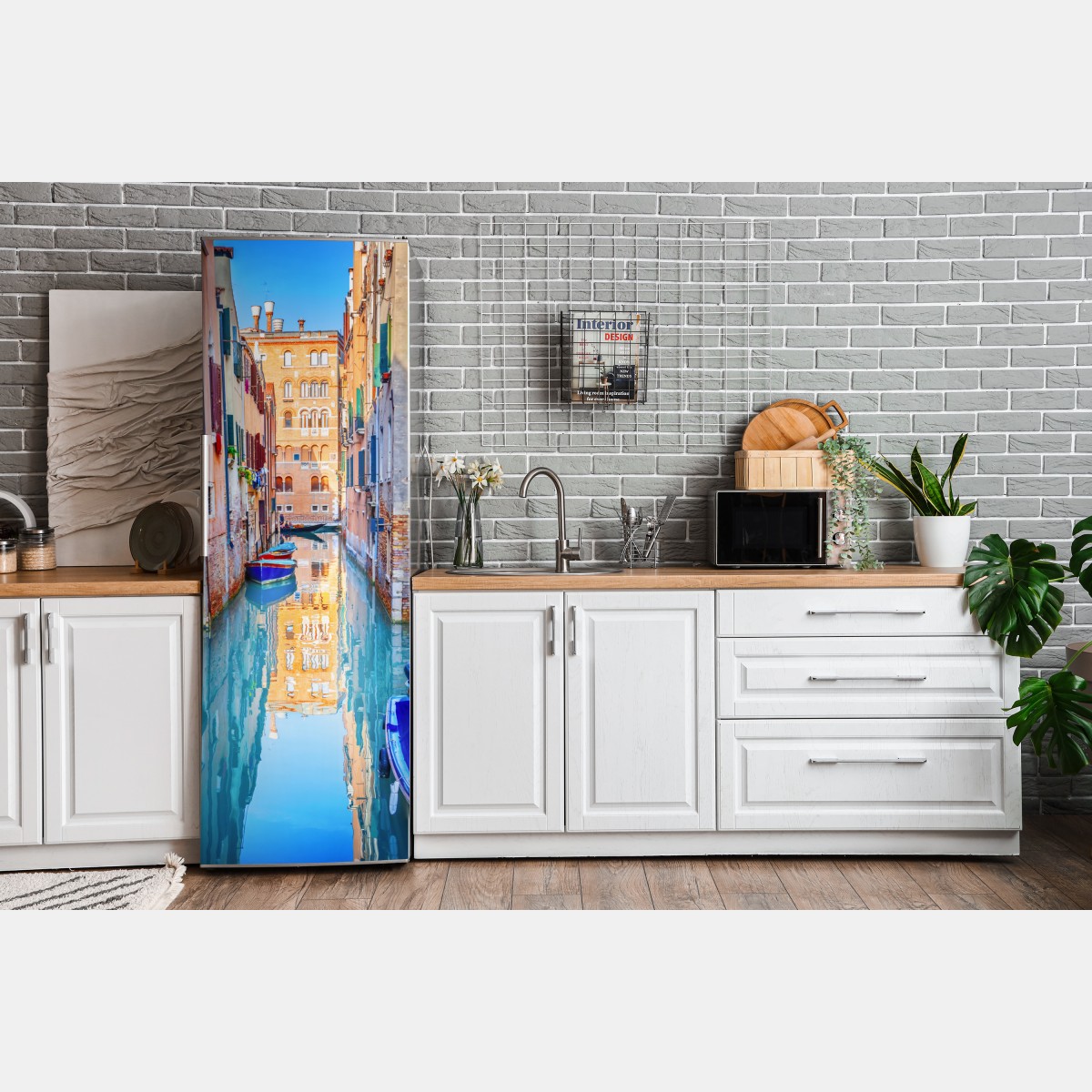 Naklejka na lodówkę Wenecja kanał i odbicia – Wallissimo® Naklejka na lodówkę Wenecja kanał i odbicia – Wallissimo®