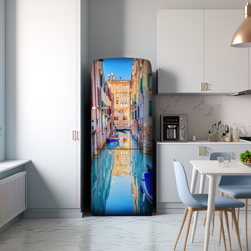Naklejka na lodówkę Wenecja kanał i odbicia – Wallissimo® Naklejka na lodówkę Wenecja kanał i odbicia – Wallissimo®