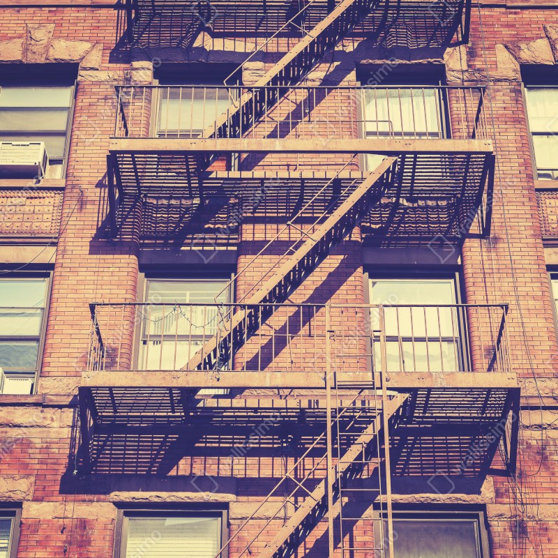 Naklejka na lodówkę vintage drabiny pożarowe z Nowego Jorku – Wallissimo® Naklejka na lodówkę vintage drabiny pożarowe z Nowego Jorku – Wallissimo®