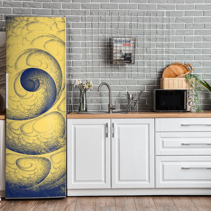 Naklejka na lodówkę vintage wzór różany w odcieniach różu – Wallissimo®