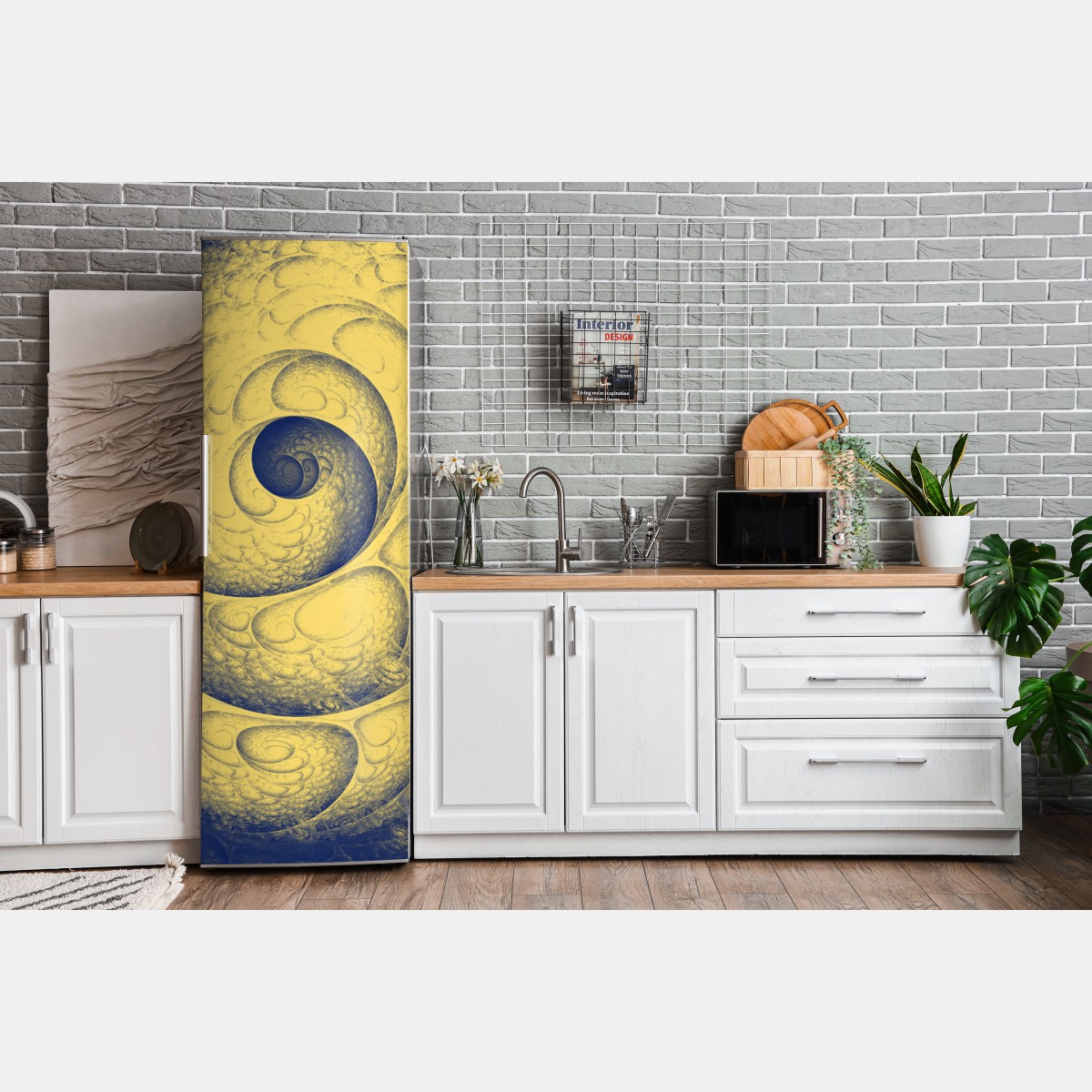 Naklejka na lodówkę złota spiralna fraktalna kompozycja – Wallissimo® Naklejka na lodówkę złota spiralna fraktalna kompozycja – Wallissimo®