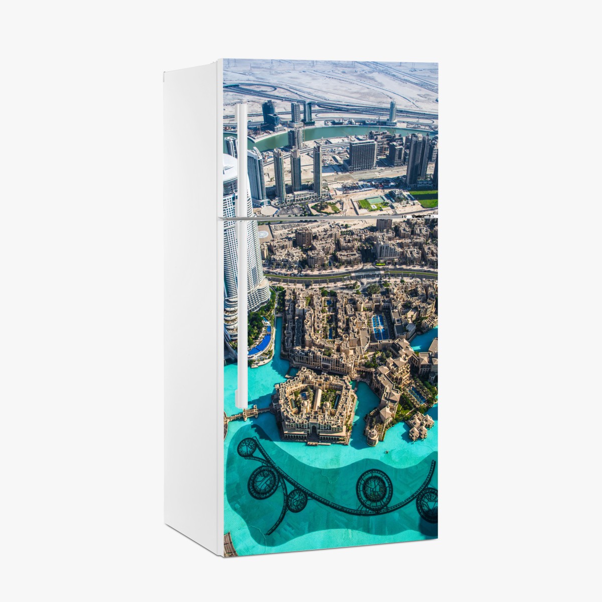 Fridge sticker aerial view of Downtown Dubai skyline – Wallissimo®