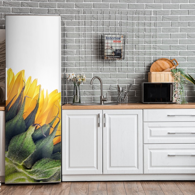 Naklejka na lodówkę biały marmur ze złotymi żyłkami – Wallissimo®