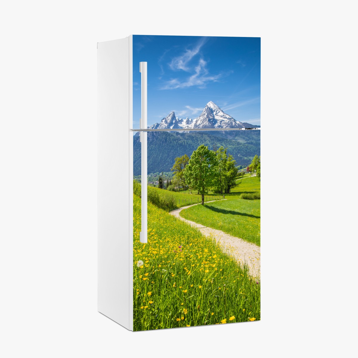 Fridge sticker alpine meadow and mountain trail – Wallissimo®