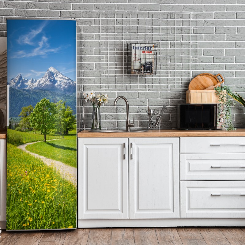 Naklejka na lodówkę pole czerwonych maków – Wallissimo®