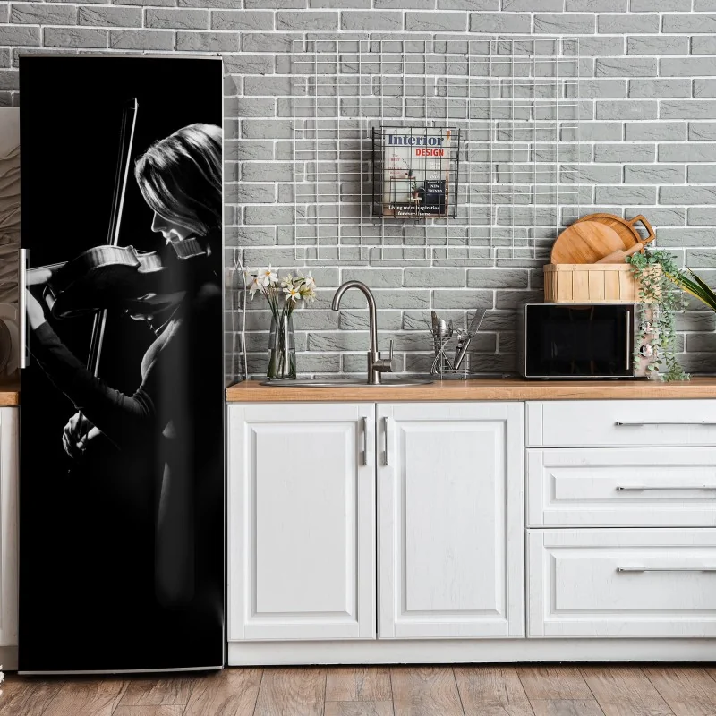 Naklejka na lodówkę panorama Nowego Jorku w monochromie – Wallissimo®