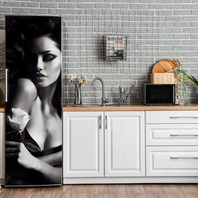 Naklejka na lodówkę mglista niebieska panorama gór – Wallissimo®