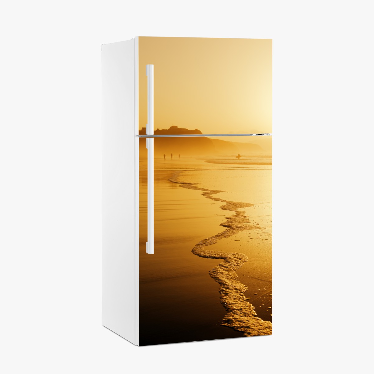 Fridge sticker golden sunset at Sopelana beach – Wallissimo®