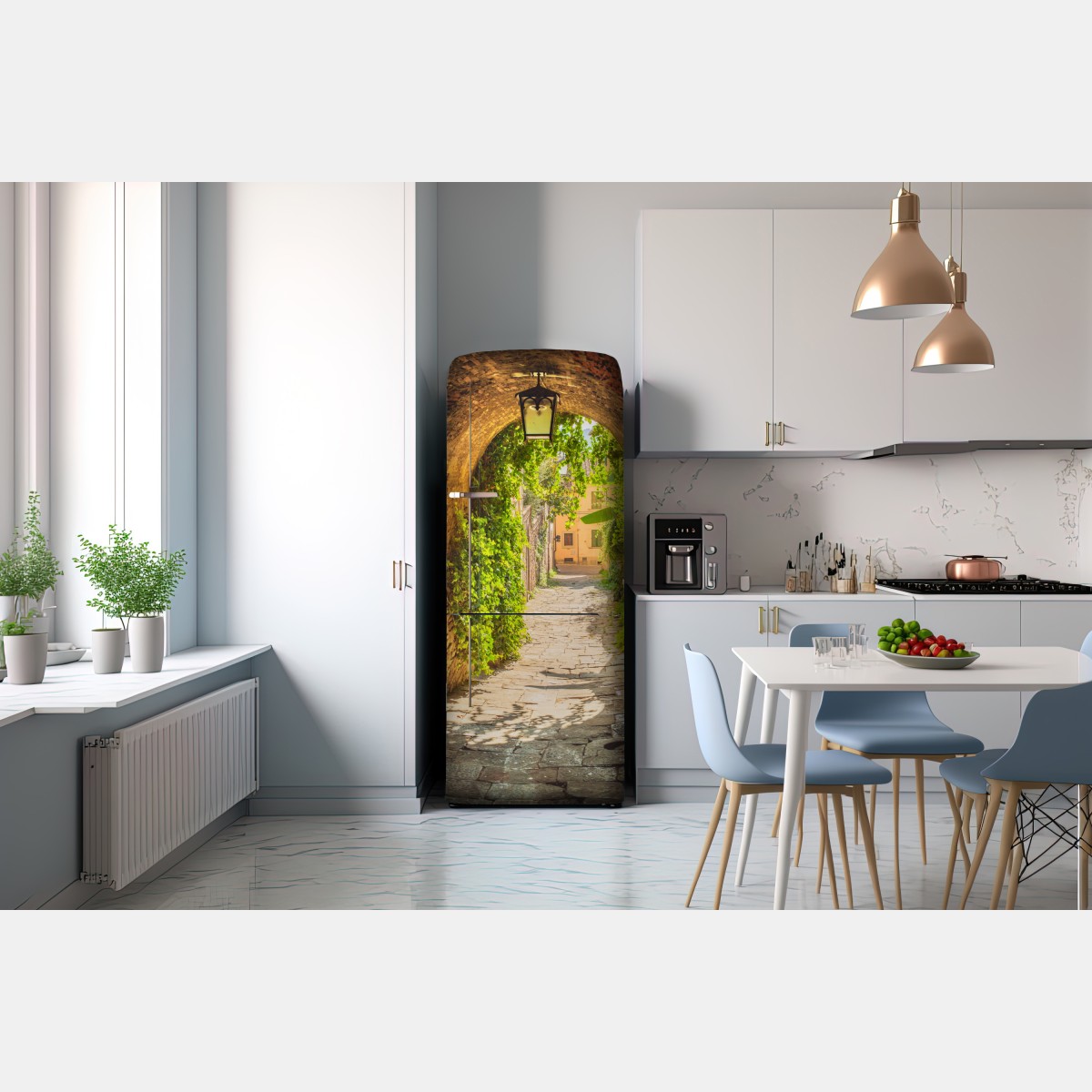 Naklejka na lodówkę słoneczna uliczka w Toskanii – Wallissimo® Naklejka na lodówkę słoneczna uliczka w Toskanii – Wallissimo®