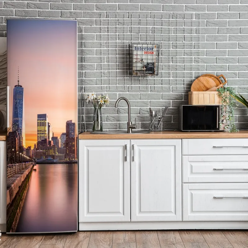 Naklejka na lodówkę złoty art deco wzór okręgów – Wallissimo®