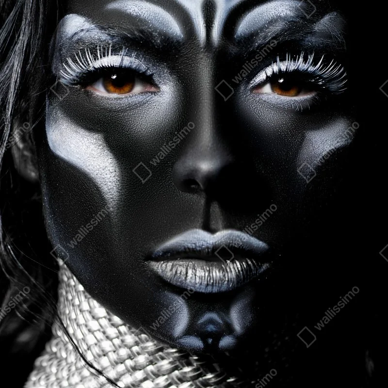 Naklejka na lodówkę ciemny plemienny portret – Wallissimo® Naklejka na lodówkę ciemny plemienny portret – Wallissimo®