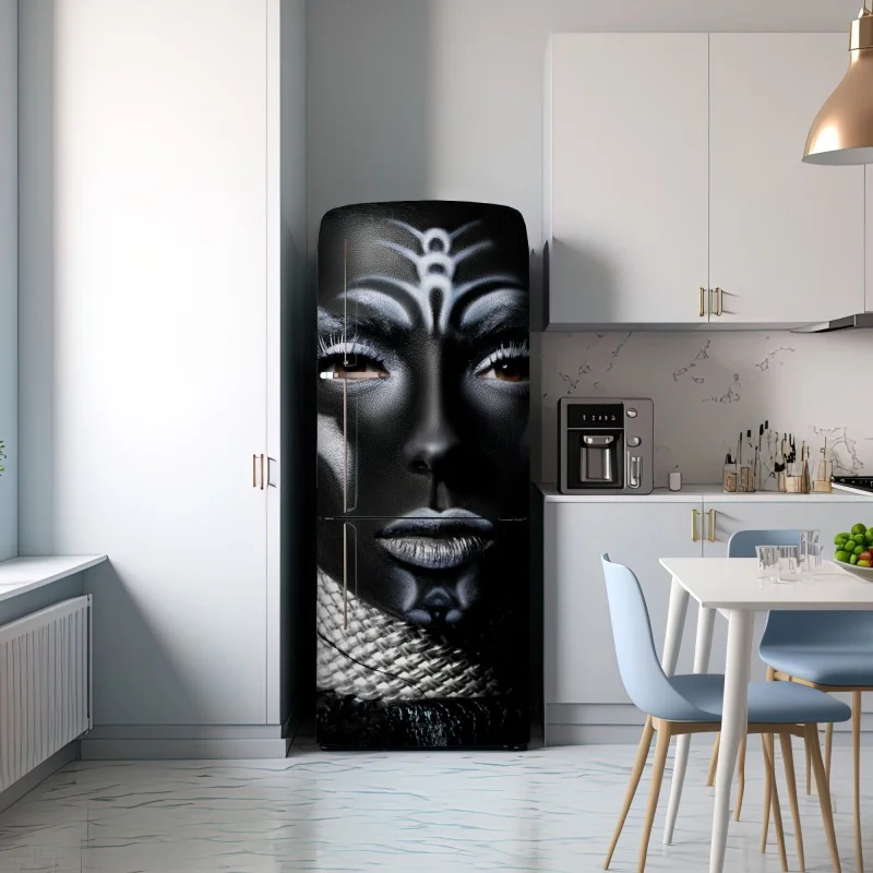 Naklejka na lodówkę ciemny plemienny portret – Wallissimo® Naklejka na lodówkę ciemny plemienny portret – Wallissimo®