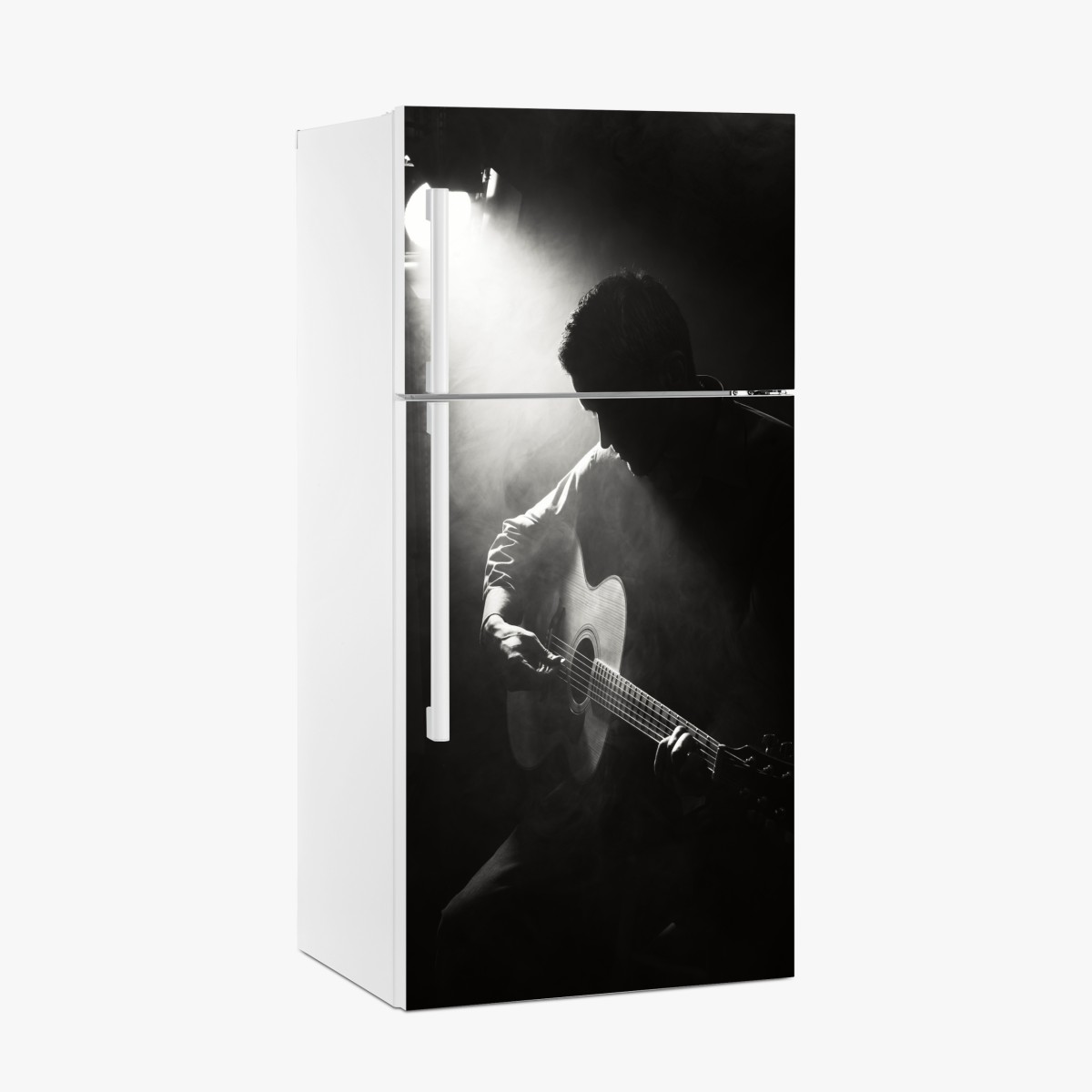 Fridge sticker silhouette of a guitarist in spotlight – Wallissimo®