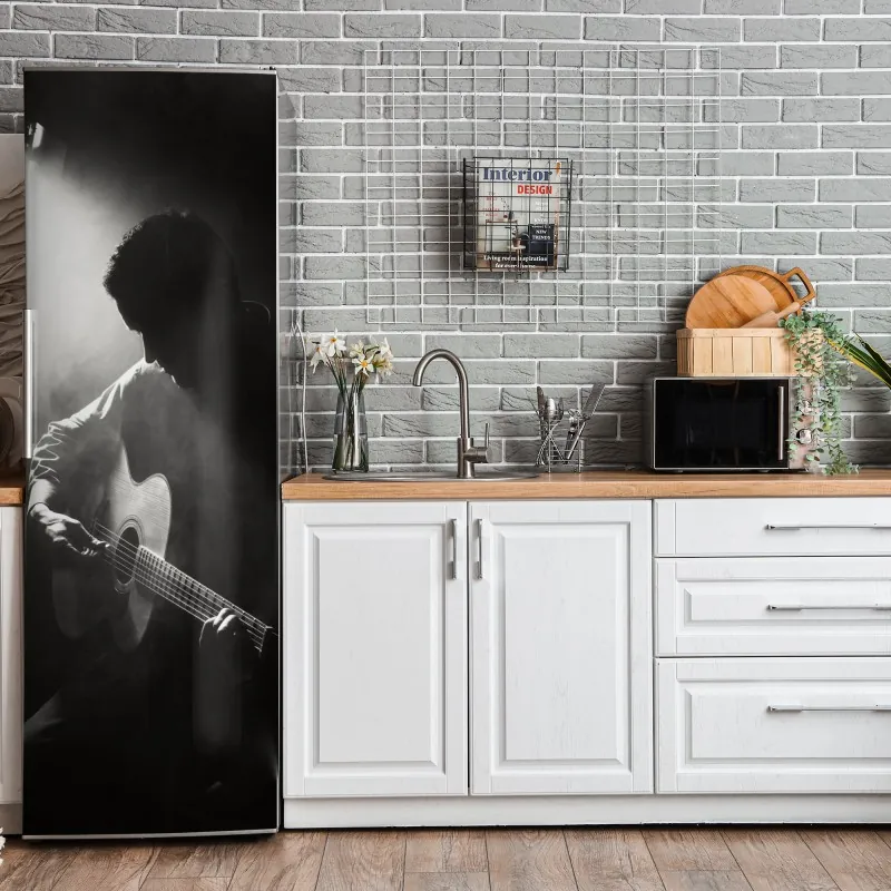 Naklejka na lodówkę delikatna beżowa ilustracja kwiatowa – Wallissimo®