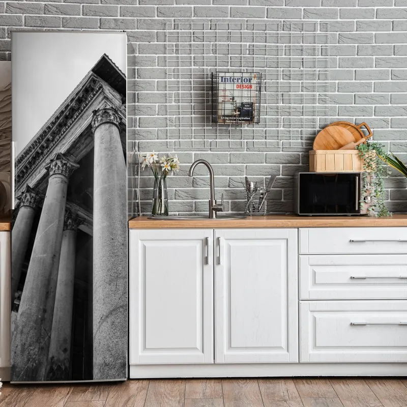 Naklejka na lodówkę elegancki portret w czerwonej sukni – Wallissimo®